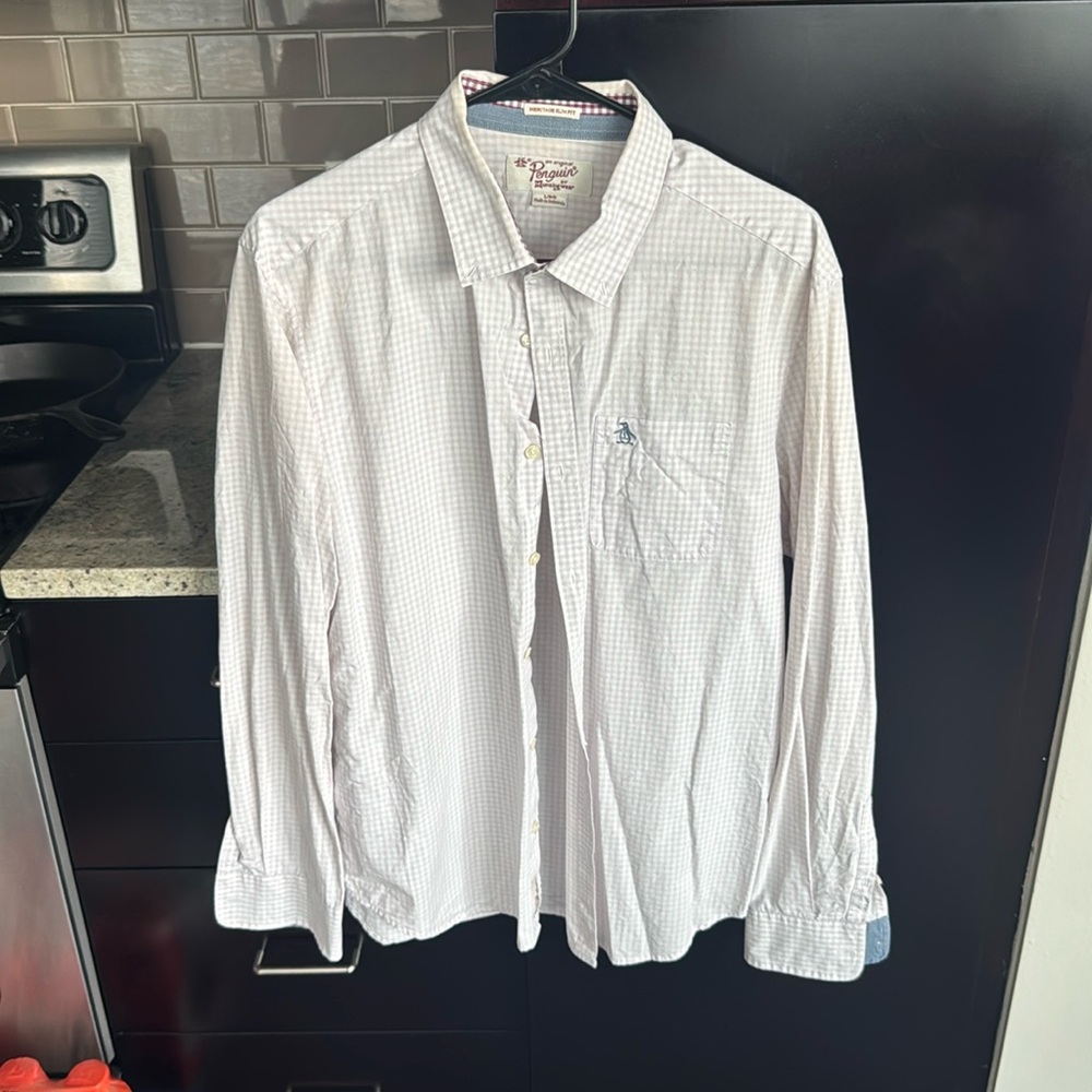 Penguin button down shirt - Large - slim fit jacket- worn